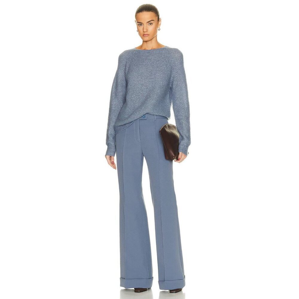 Max Mara Finnici Sweater in Light Blue Small New Womens Knit Cashmere Top - Picture 4 of 16